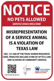 Service Dogs ONLY Sign | Window Cling